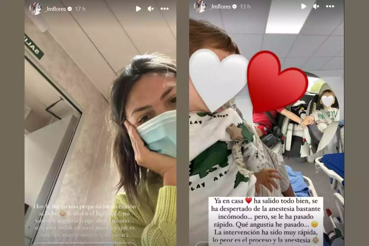 Dos stories de Laura Matamoros hablando de la intervención de su hijo desde su cuenta de Instagram Dos stories de Laura Matamoros hablando de la intervención de su hijo desde su cuenta de Instagram