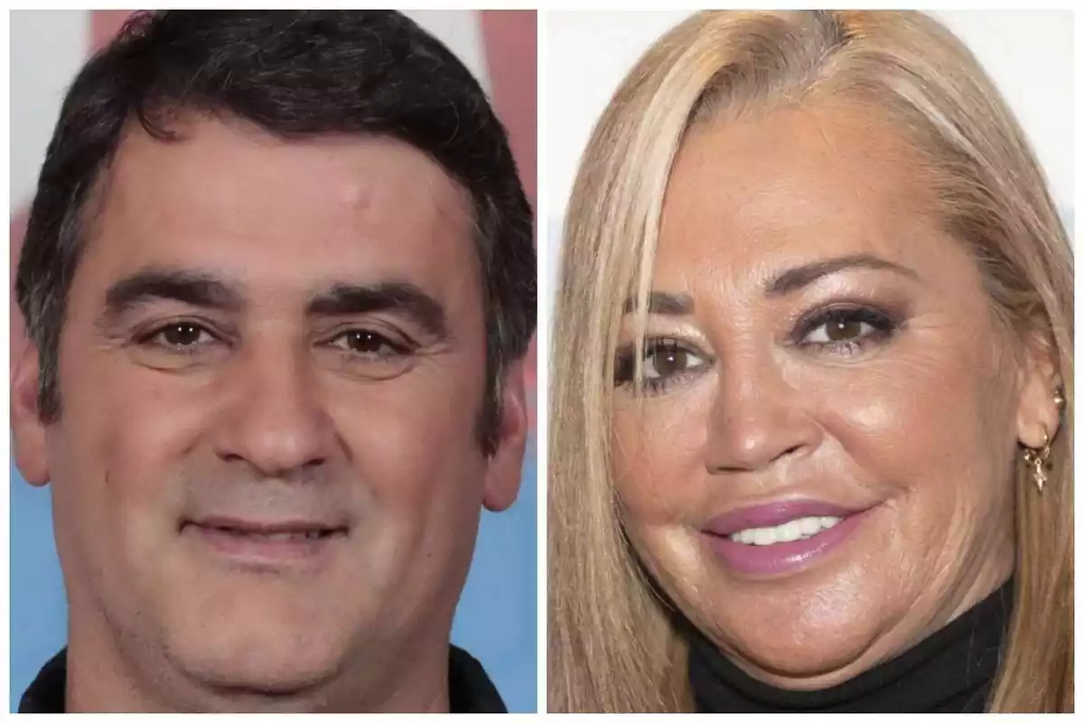 Montaje de fotos de primer plano de Jesulín de Ubrique y su ex, Belén Esteban, ambos con rostro sonriente Montaje de fotos de primer plano de Jesulín de Ubrique y su ex, Belén Esteban, ambos con rostro sonriente